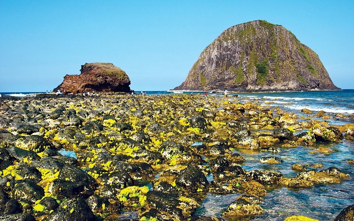 Cảnh sắc tuyệt đẹp của Hòn Yến khi thủy triều xuống