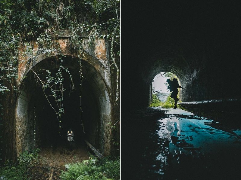 Đường hầm Hỏa Xa Đà Lạt Lối đi của đường hầm thường khá âm u và ẩm ướt nên bạn hãy cẩn thận