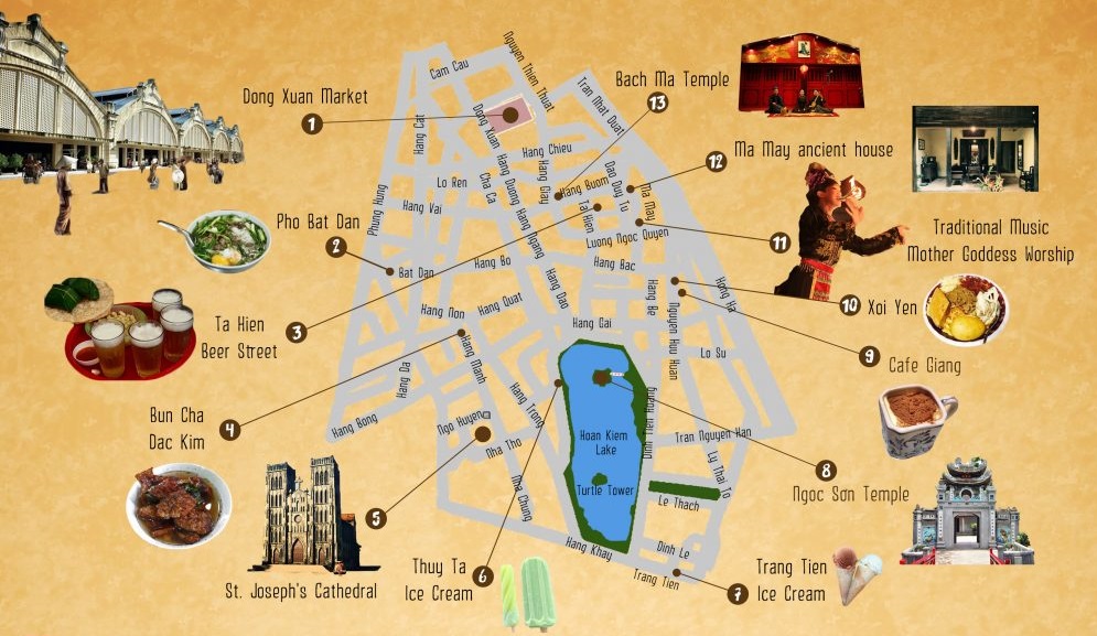 Hanoi Old Quarter map Hanoi Old Quarter map