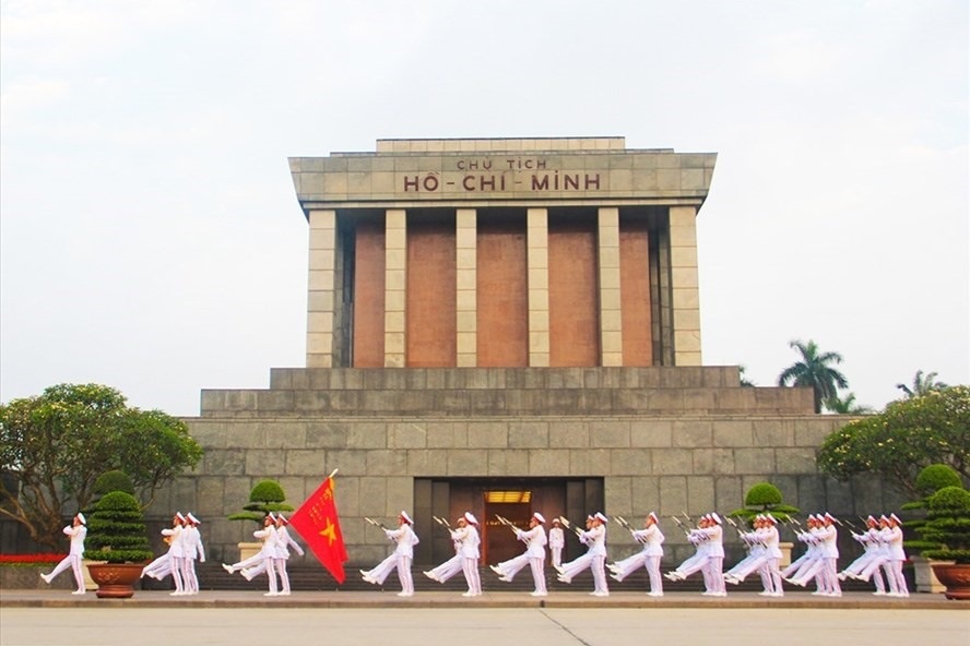 President Ho Chi Minh's embalmed body Ho Chi Minh Mausoleum is a place of solemnity and reverence