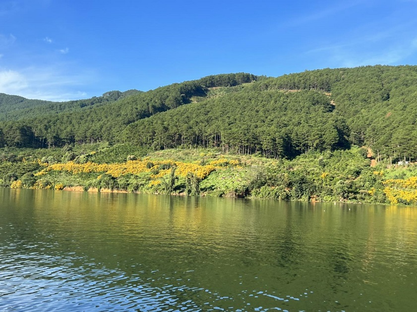 Khung cảnh xung quanh hồ mang đến cảm giác yên bình