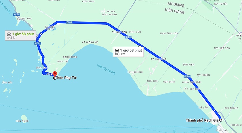 Hòn Phụ Tử Hướng dẫn di chuyển từ Rạch Giá đến hòn Phụ Tử