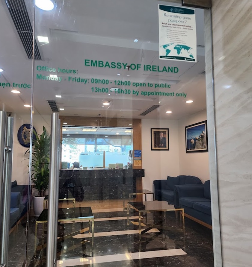 Embassy of Ireland in Vietnam The Irish Embassy in Vietnam resides in the capital city of Hanoi