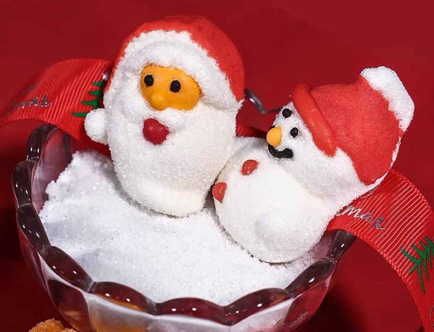 Kẹo Giáng Sinh Kẹo ông già Noel bông đường hấp dẫn với nhân đậu phộng và lớp vỏ mềm mịn