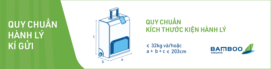 Kích thước quy định của hành lý ký gửi Bamboo