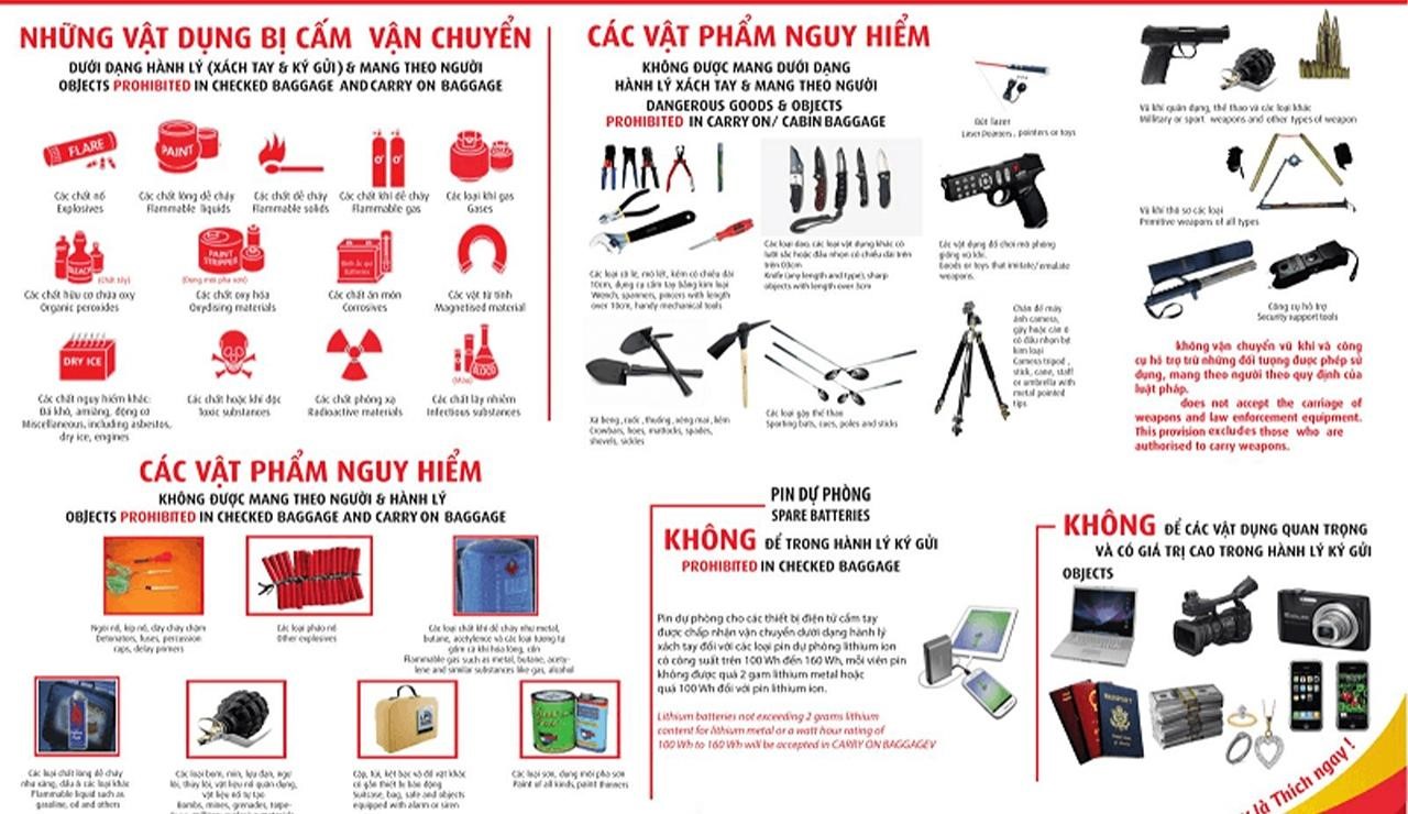 Các vật phẩm không được đóng gói trong hành lý ký gửi Vietjet Air