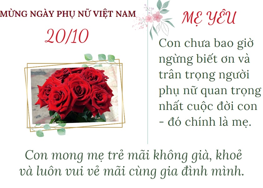 Lời chúc 20/10 cho mẹ chồng Lời chúc 20/10 mẹ chồng ấm áp thể hiện sự biết ơn