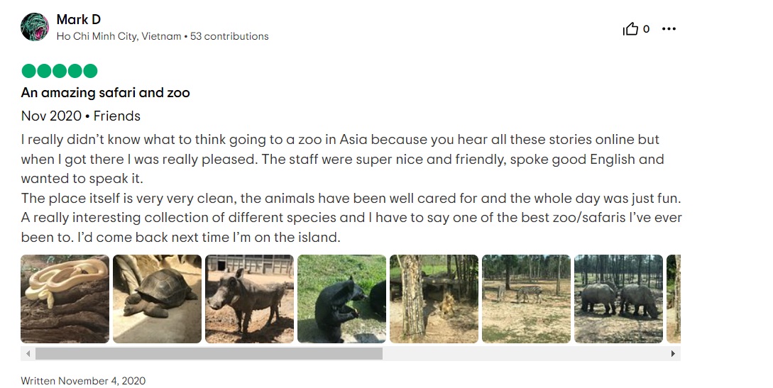 Reviews of Vinpearl Safari Phu Quoc