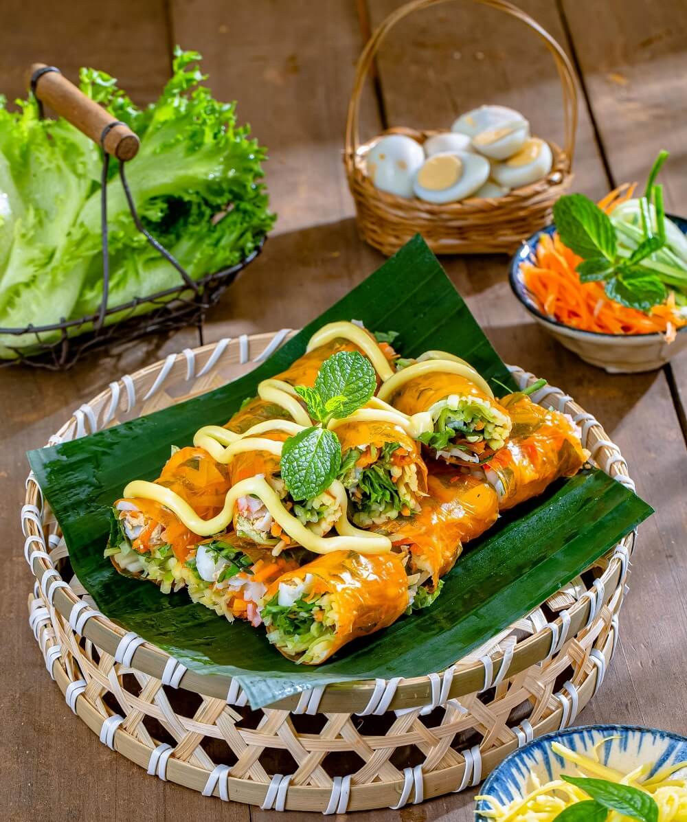 Bánh tráng cuộn sốt bơ, món ăn vặt ăn hoài không chán