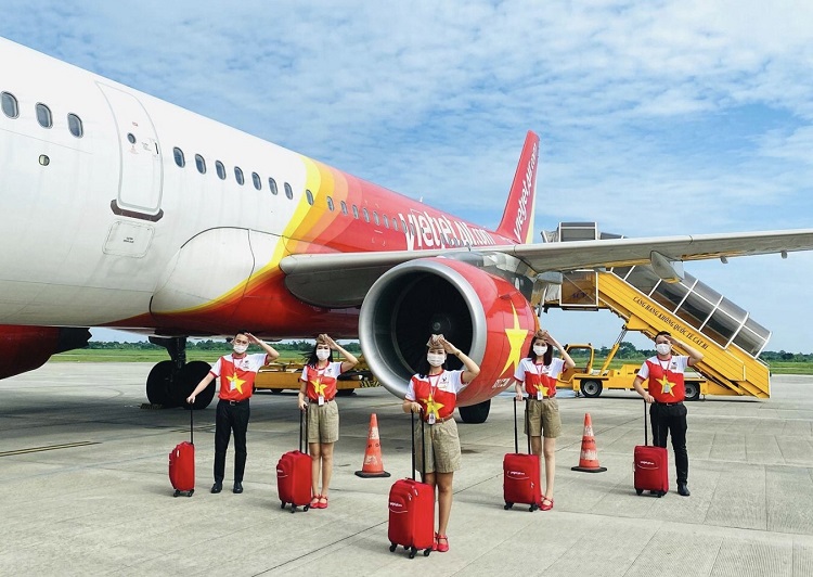 Vietjet hiện đang là hãng hàng không phổ biến tại Việt Nam 