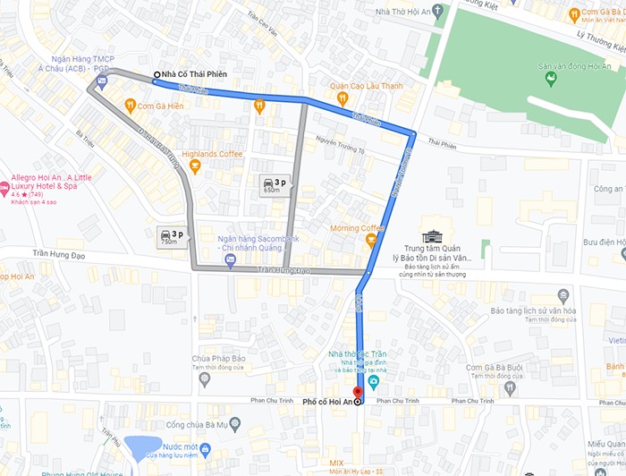 Bản đồ hướng dẫn đường đi tới nhà cổ ở đường 104 Thái Phiên