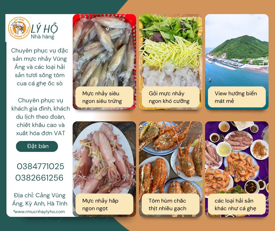 Mực nhảy Vũng Áng Nhà hàng mực nhảy Lý Hộ Vũng Áng