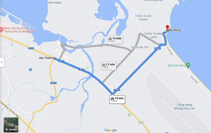 Hướng dẫn cách di chuyển đến bãi tắm Rạng