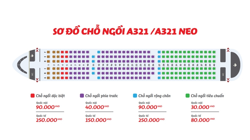 Sơ đồ chỗ ngồi của tàu bay A321