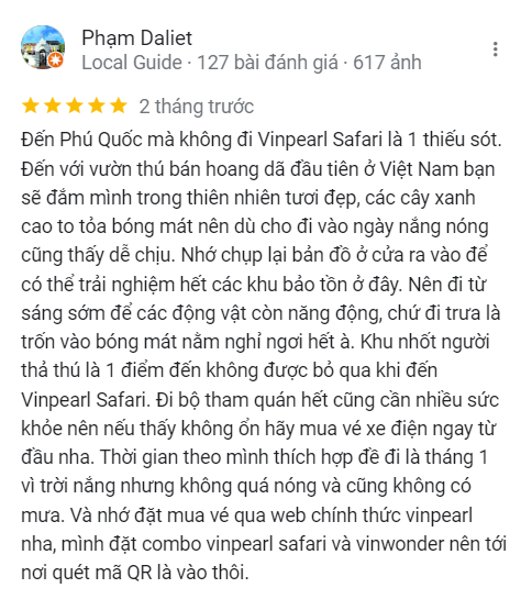 Reviews of Vinpearl Safari Phu Quoc