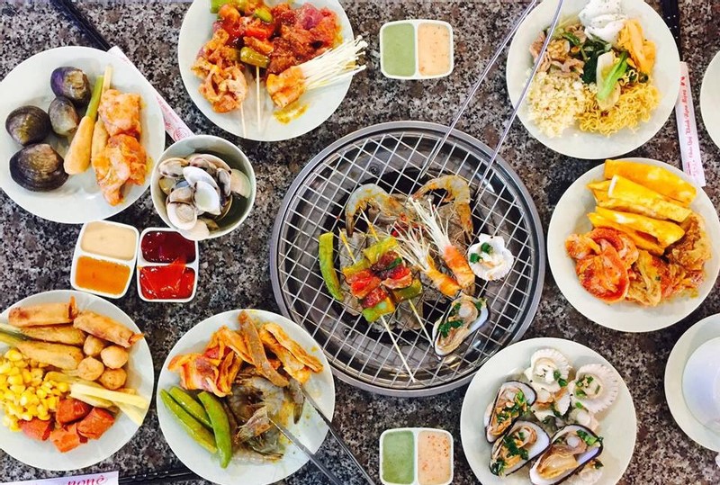 quán ăn ngon Quy Nhơn Đồ ăn tại quán nướng No Nê Quy Nhơn