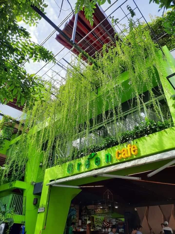 Không gian quán xanh mướt tạo cảm giác thư thái, dễ chịu