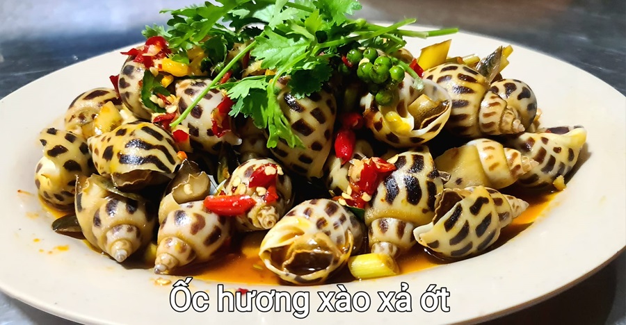 quán nhậu Đà Nẵng Ốc hương xào xả ớt thơm ngon của quán nhậu Đà Nẵng Cá Vàng