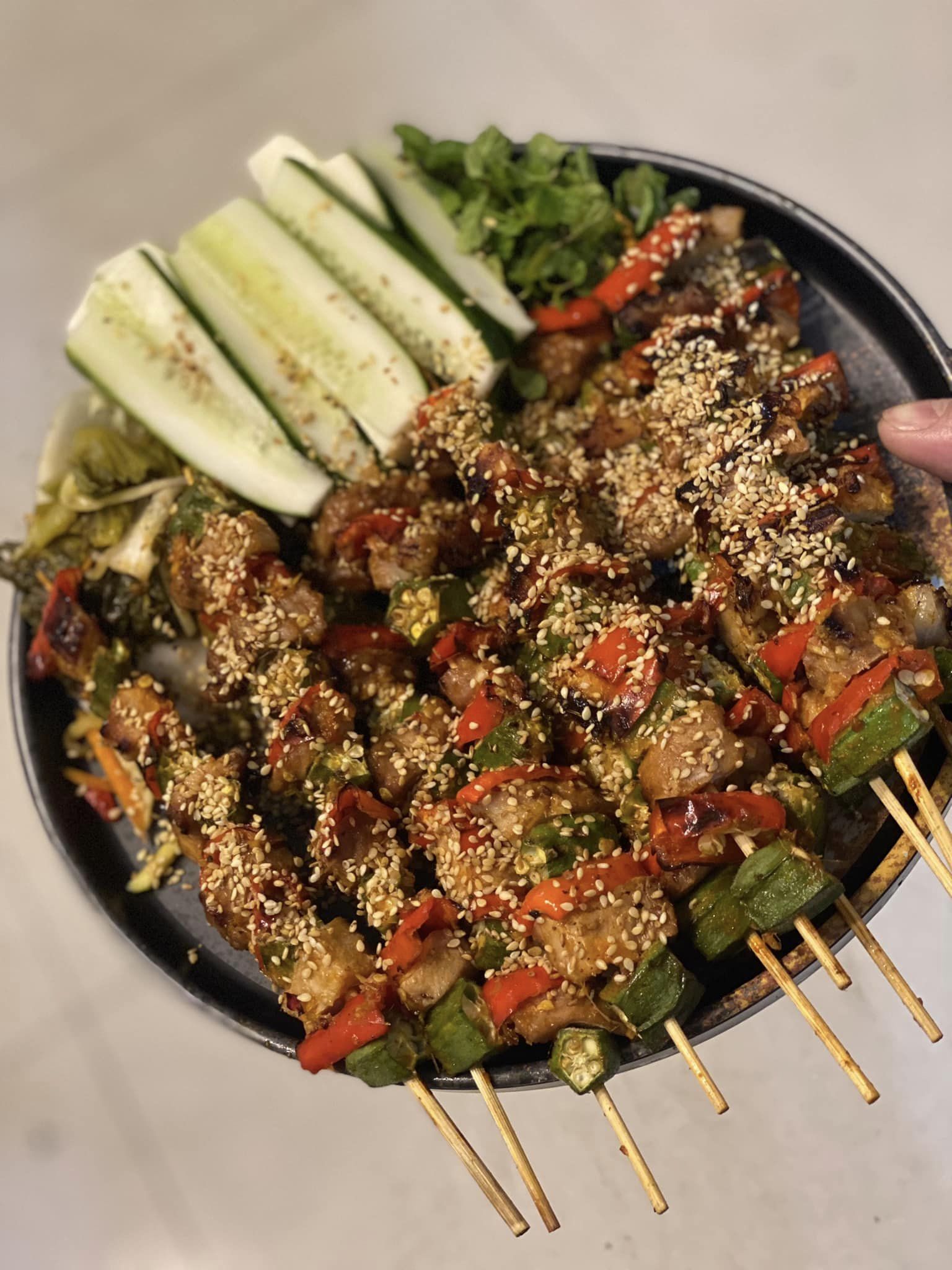 quán nhậu Đà Nẵng Món thịt xiên nước của quán 174 Nhậu Xuyên Đêm