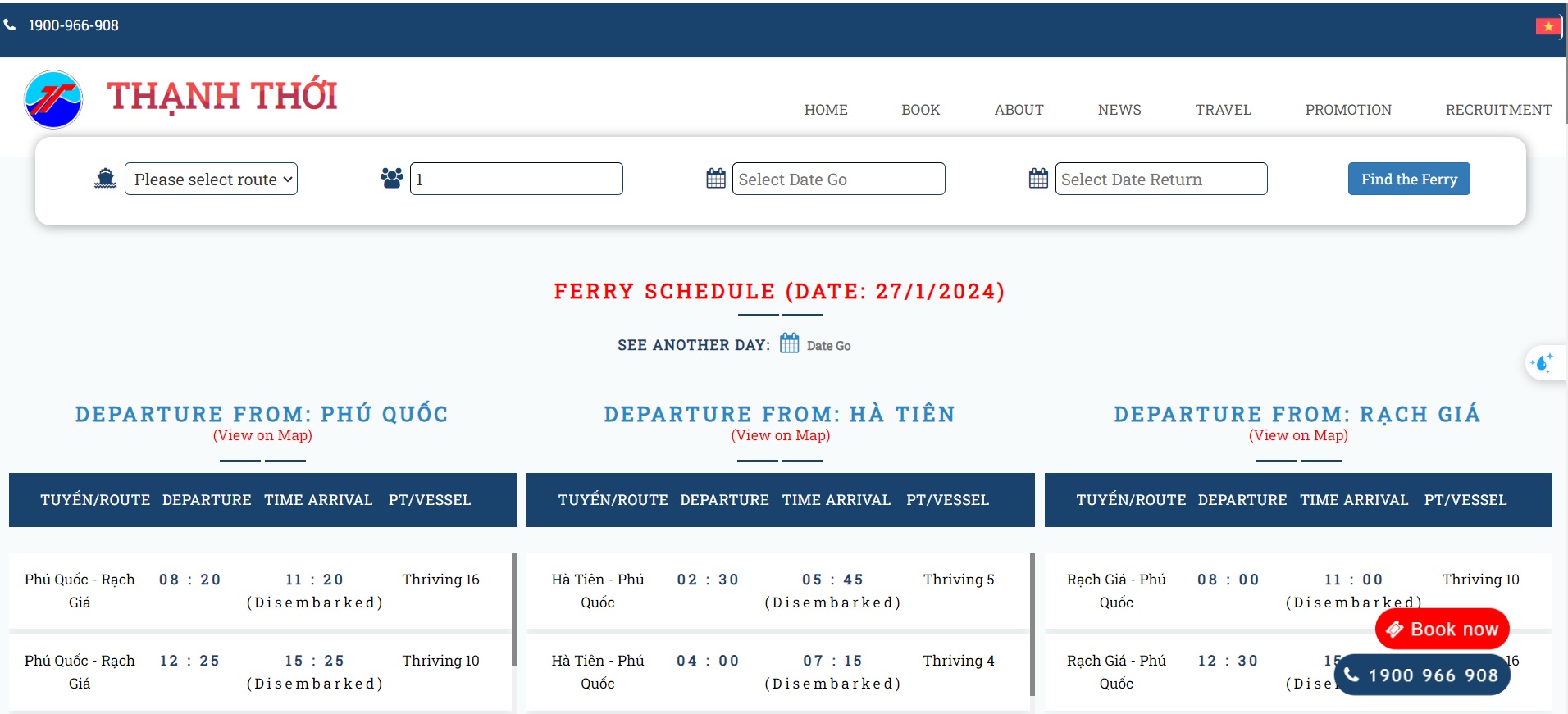 Rach Gia to Phu Quoc ferry