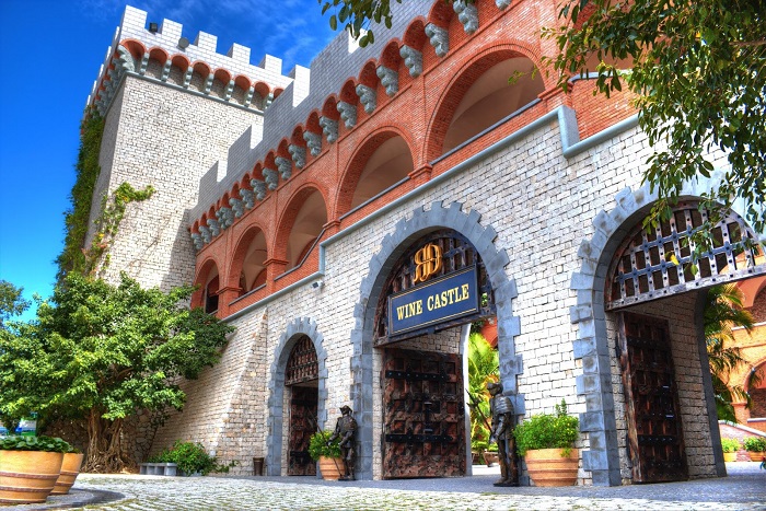 Rừng keo lá tràm Lâu đài rượu vang mang nét kiến trúc châu Âu Trung cổ