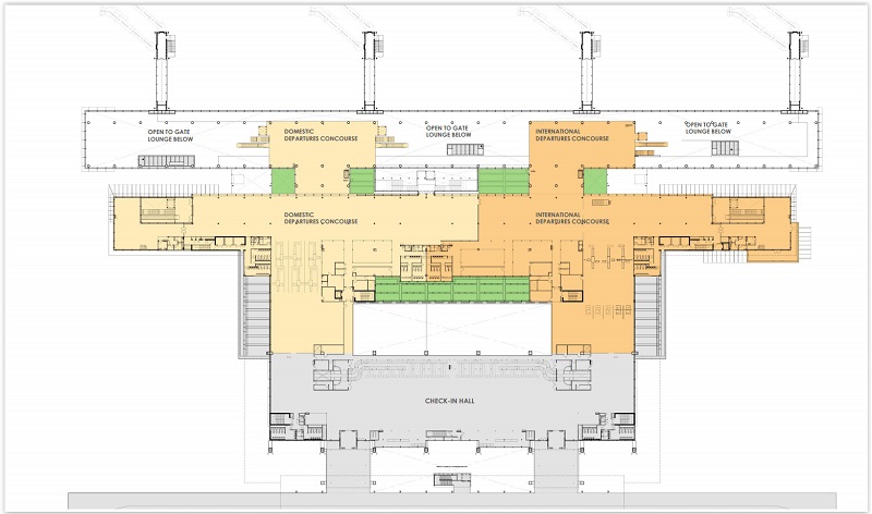 Sân bay Phú Quốc Sơ đồ tầng 1 nhà ga sân bay Phú Quốc