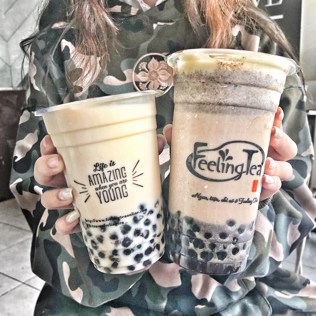 Ly trà sữa Feeling Tea full topping khiến thực khách “điên đảo” 