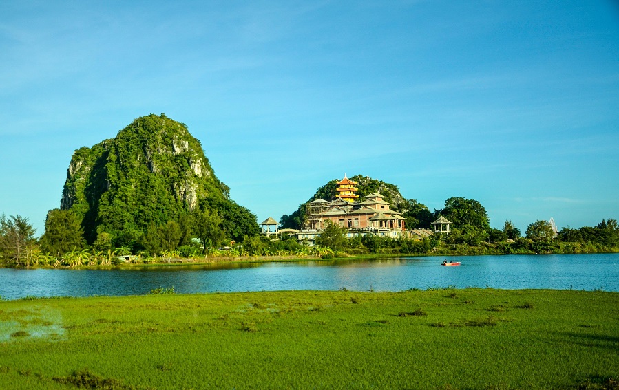 The Marble Mountains, also known as Ngu Hanh Son, boast a picturesque landscape 