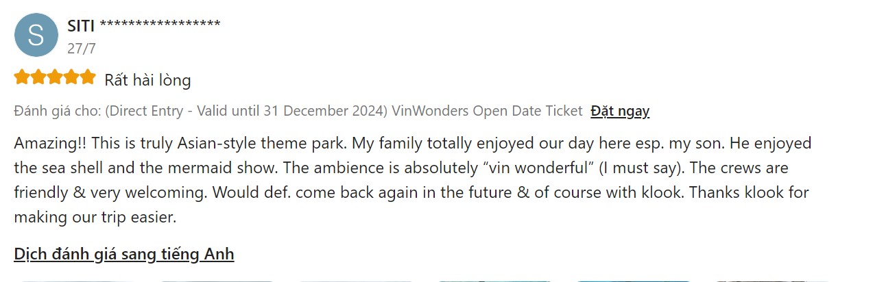 Reviews of VinWonders Phu Quoc