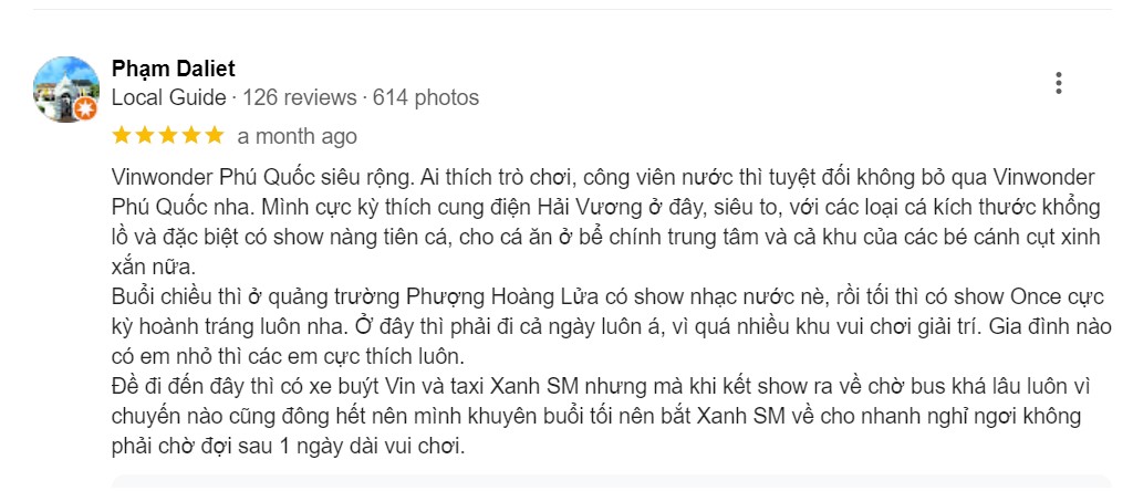 Reviews of VinWonders Phu Quoc