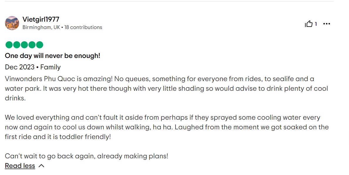 Reviews of VinWonders Phu Quoc